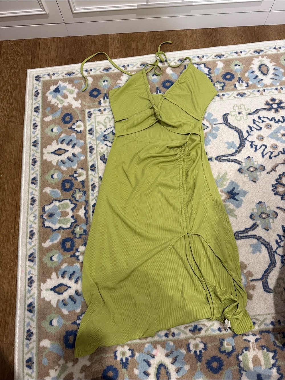 Zaful Lime Green Halter Midi Dress